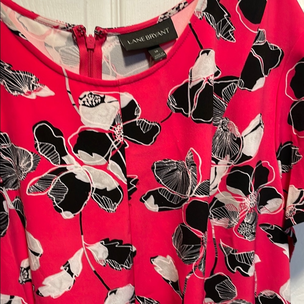 Lane Bryant Lena pink and black dress.